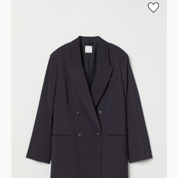 H&M Oversized Jacket Dark Grey Sz L - Picture 5 of 10
